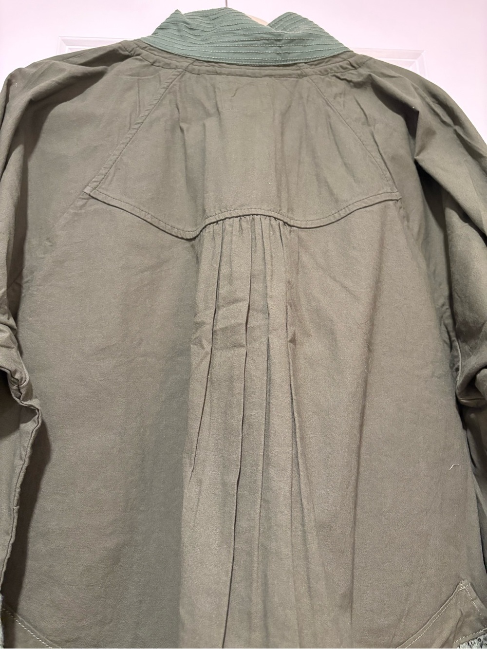 Free People Olive Sage Lace-Trim Utility Jacket - Picture 8 of 11